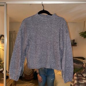 Zara Mock Neck Gray Sweater